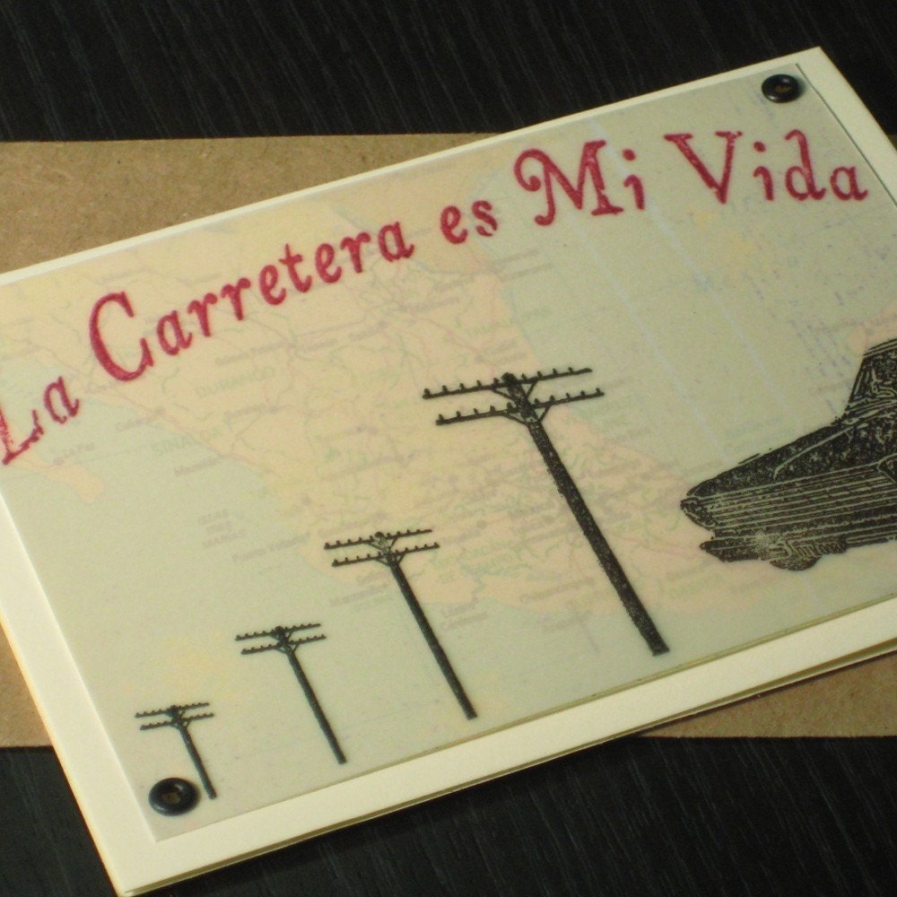 La Carretera es Mi Vida -  6-Pack Vellum Screen-Printed Mexico Map Cards