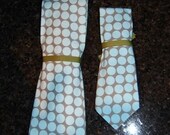 Father Son Daddy matching ties Easter necktie TWO ties blue full moon dot slate Amy Butler