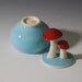 mushroom jar, blue