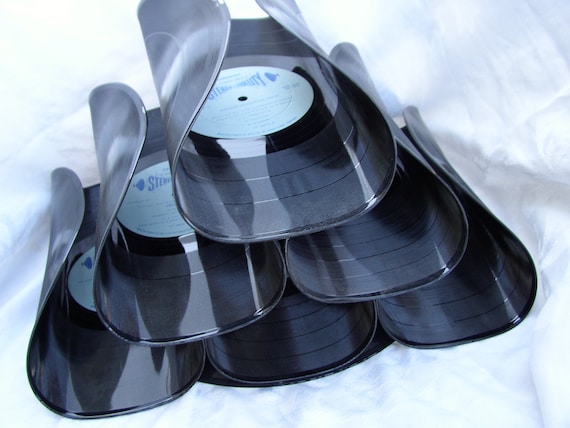 SALE-Wine Bar Rack- Recycled Record Albums-Eco-Friendly Functional Art