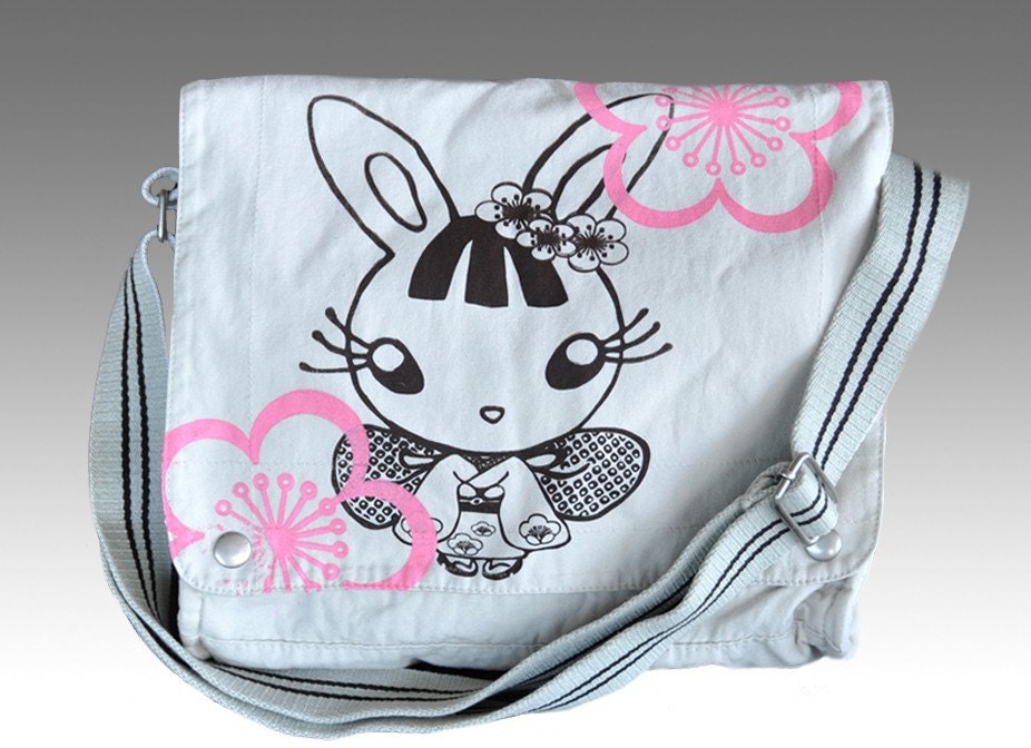 Year of Rabbit Messenger Bag (White)