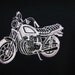 BIG MOTORCYCLE Embroidered on Hooded Sweatshirt - Outline of a Motorcycle - Motor Bike - Love to Ride