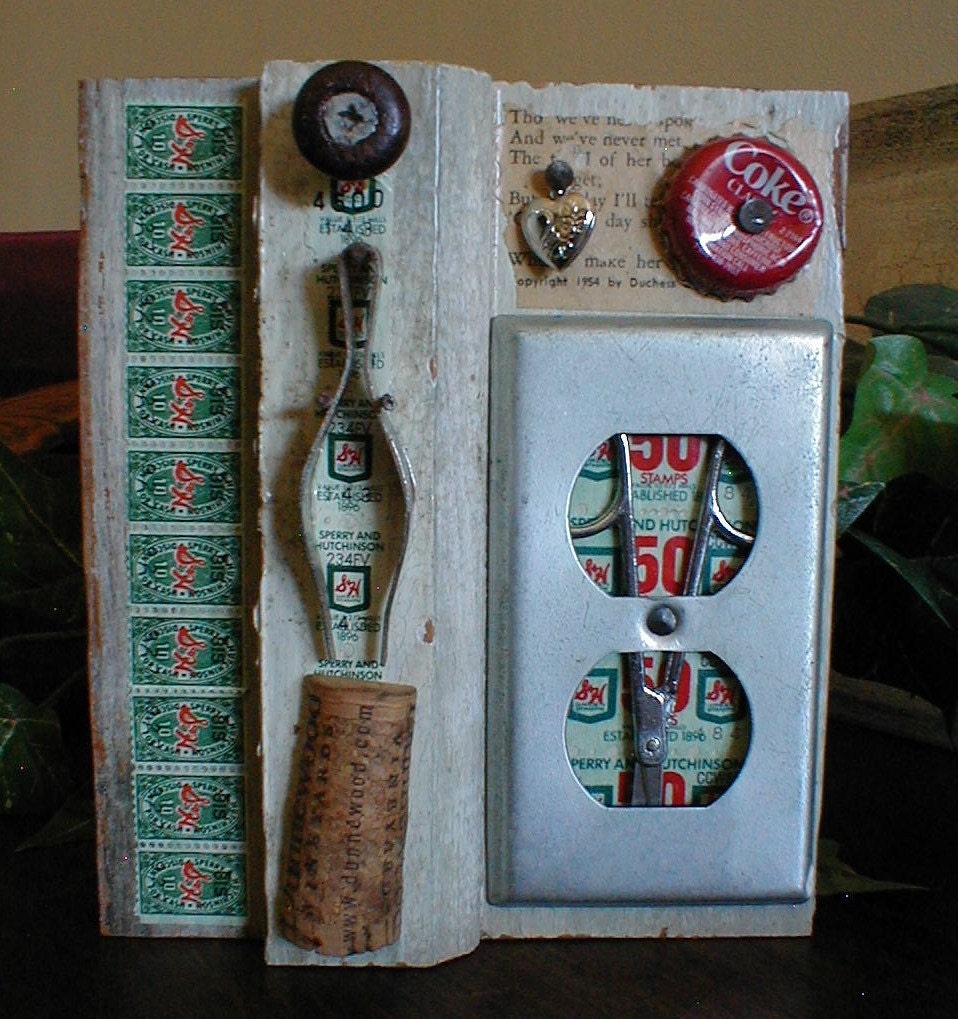 Recycled Art Collage - "PIECES From The PAST" - Original Mixed Media