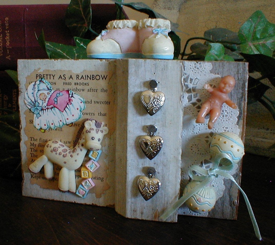 Recycled Art Collage - "Let's Have A Baby" - Original Mixed Media
