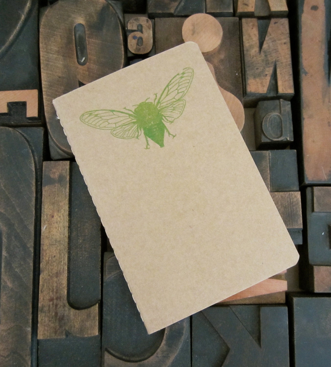 Green Cicada Unlned  Notebook