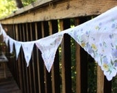 On Sale, Super Long Hankie Banner, Garland Bunting.  Tea Parties, Photo Shoots, Shower, Birthday or Bedroom Decoration.