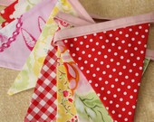 Sale, Designer's Choice Shabby Chic Photography Prop, Bunting, Party Flag Banner, Wedding Decoration. 7 Medium Sized Flags. Ready To Ship,