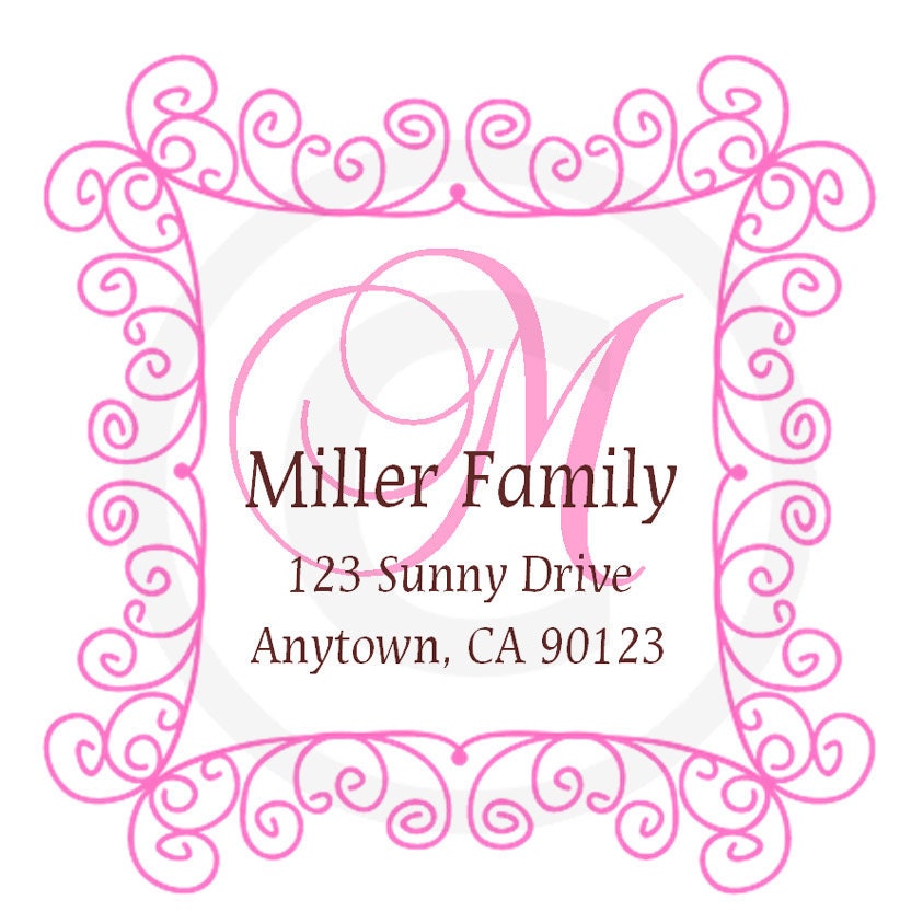 Personalized Swirly Stickers, Seals,  Address Labels, Wedding, Bridal Shower, Gift Tags - Set of 20