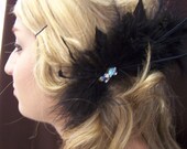 Black Feather Bridal Comb