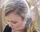 Cap Birdcage Veil, with crystal comb
