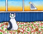 Audrey's Secret, cat and seagull print