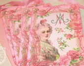Oui Marie Card Set of Six with Pretty In Pink Envelopes Including Matching Glossy Envelope Seals