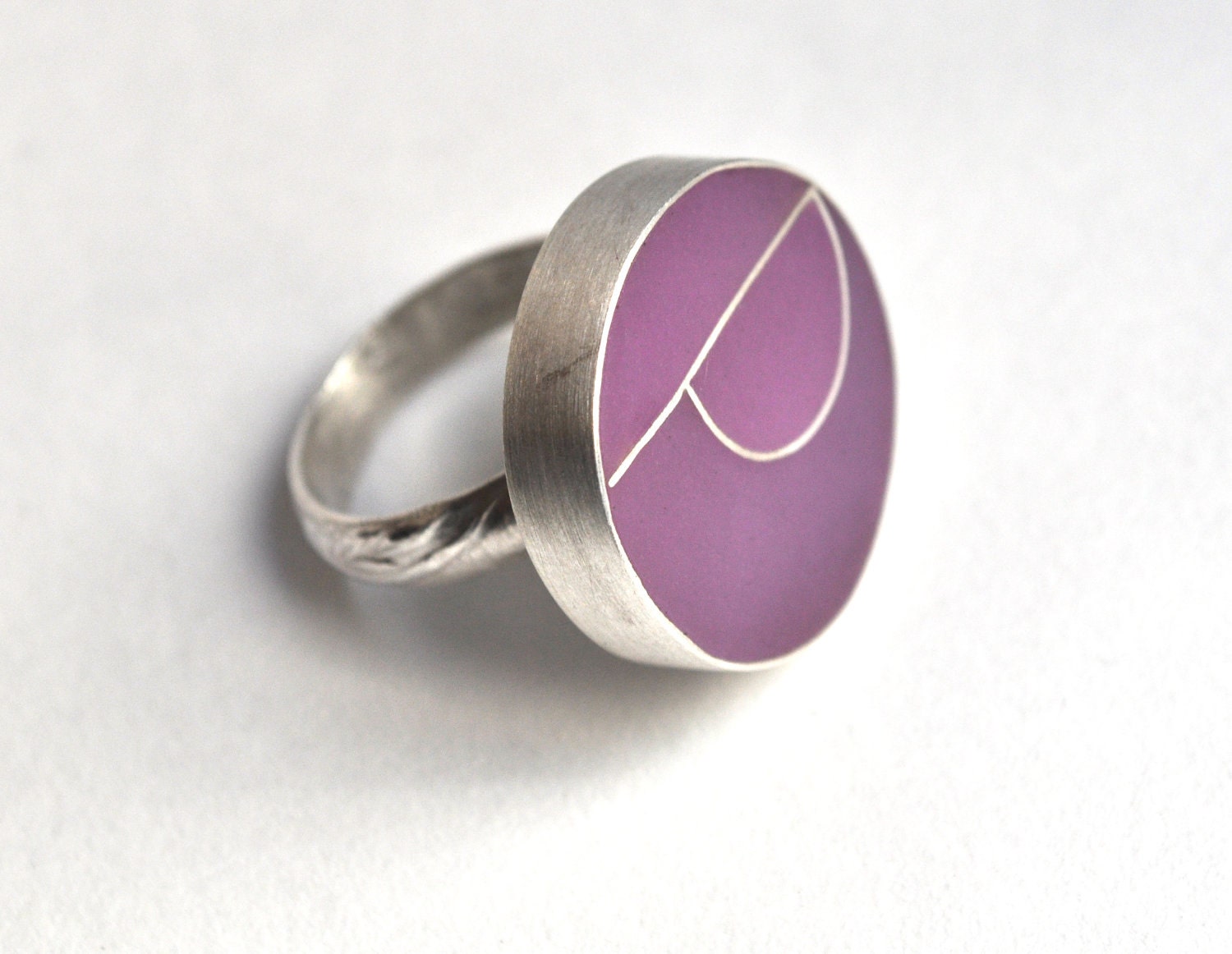 Lavender Resin and Sterling Silver Ring