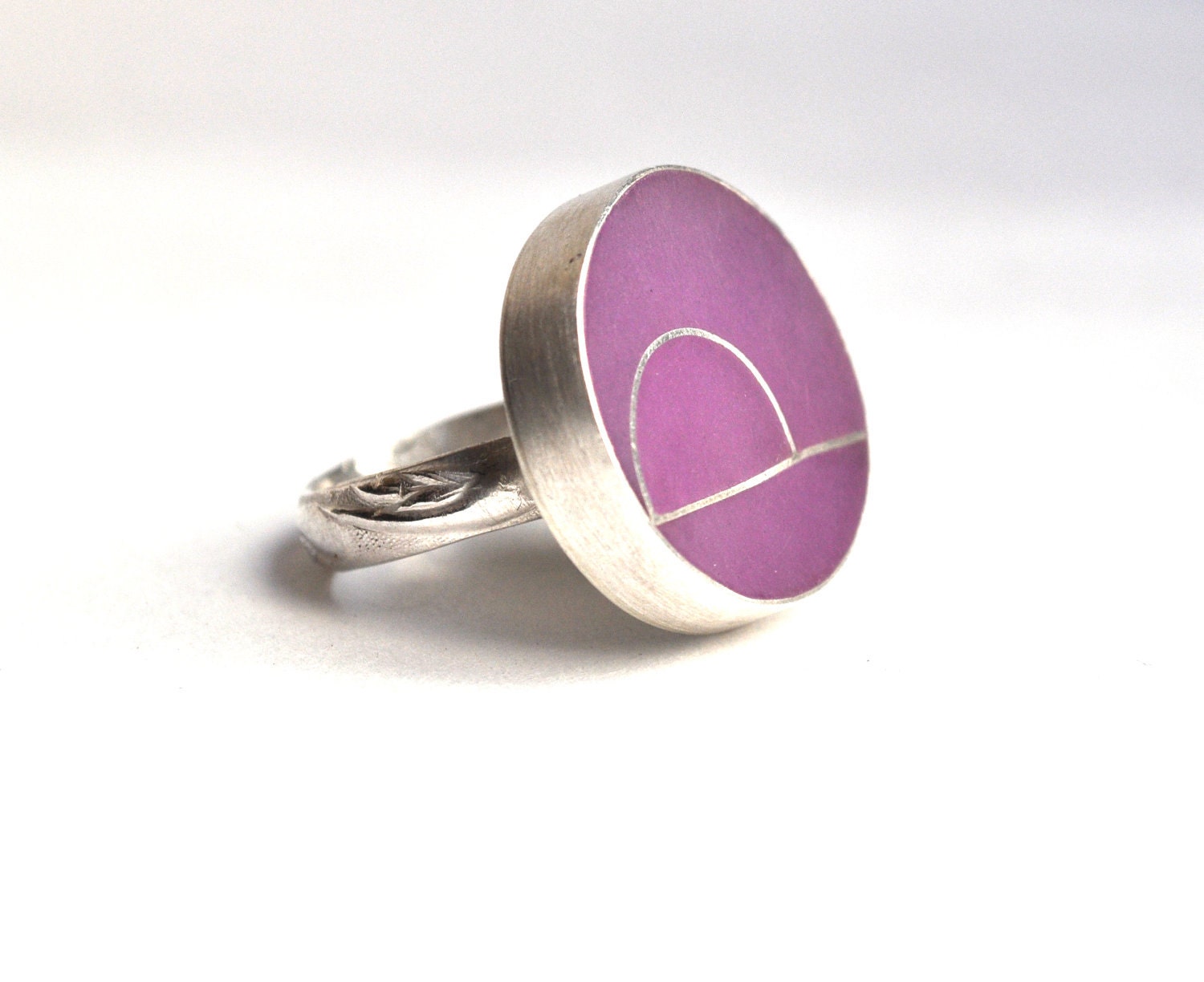 Lavender Resin and Sterling Silver Ring - KarlaWheelerDesign