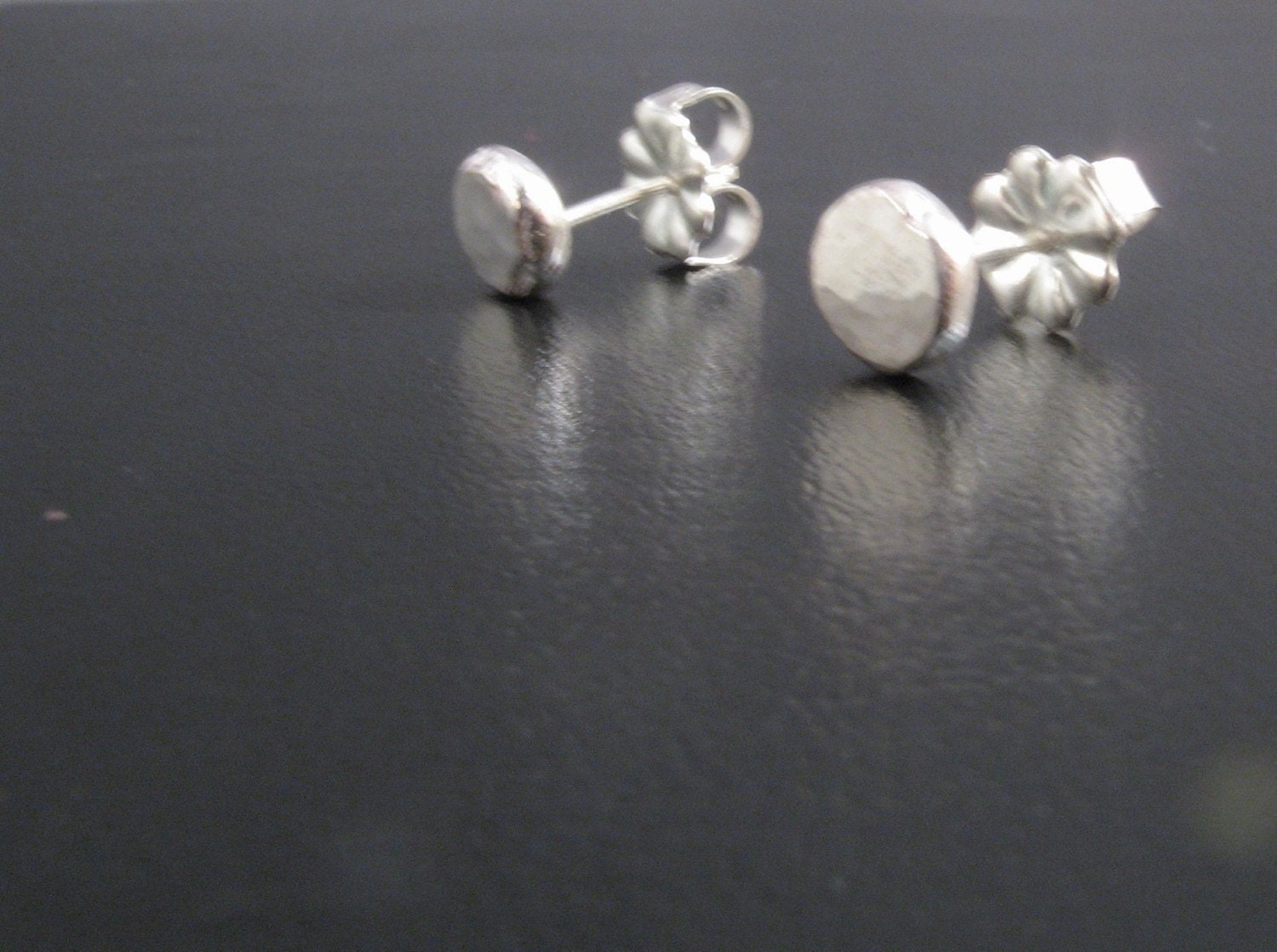Flat Sterling Silver Dot Earrings