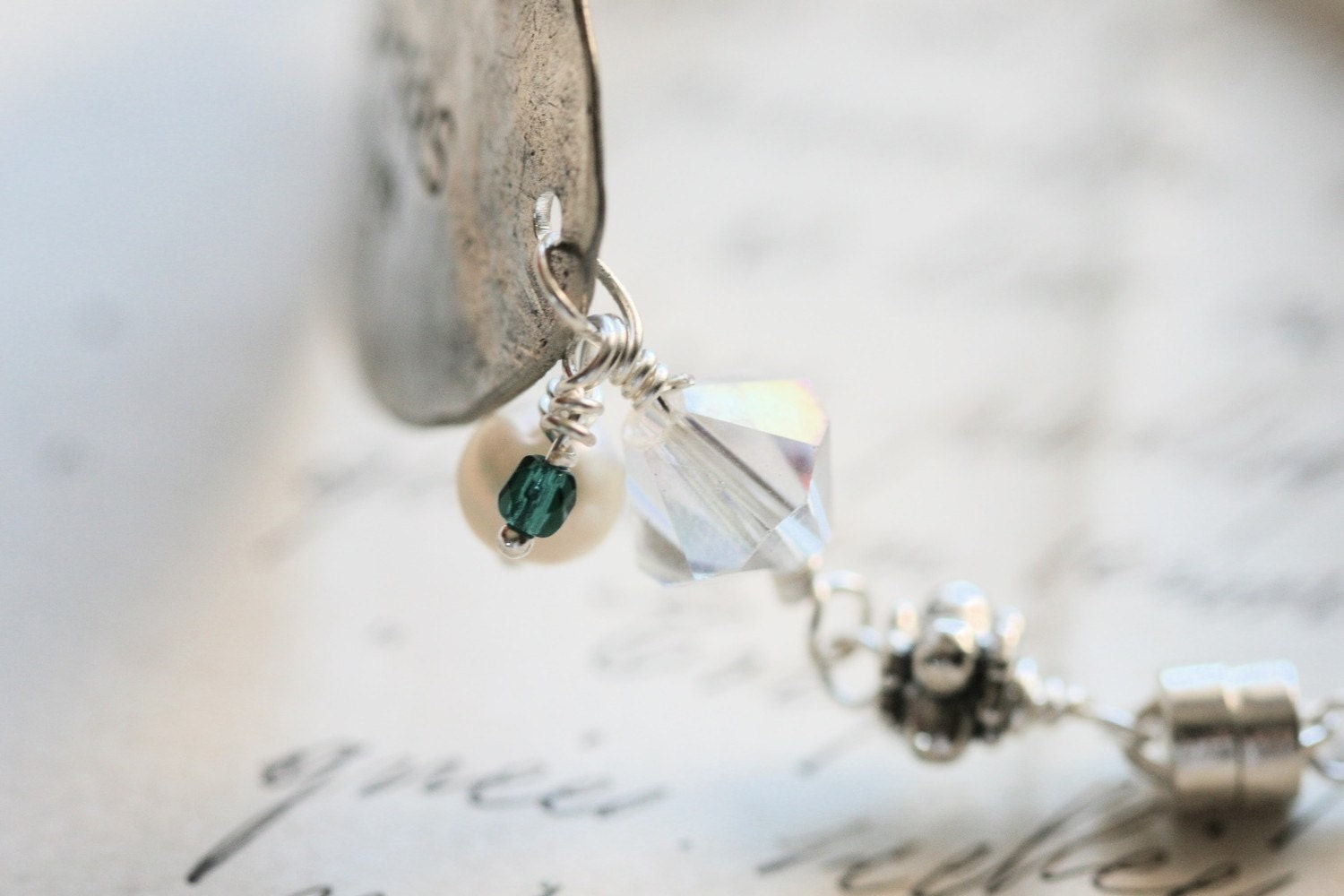 Listen to the Whispers of Your Heart Silver Spoon Bracelet...Hand Stamped...Shabby...Vintage...Free Shipping