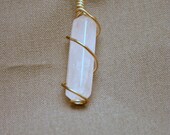 Wire-wrapped Rose Quartz point