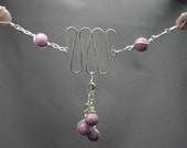 SALE - Silver and Lepidolite Waterfall Necklace