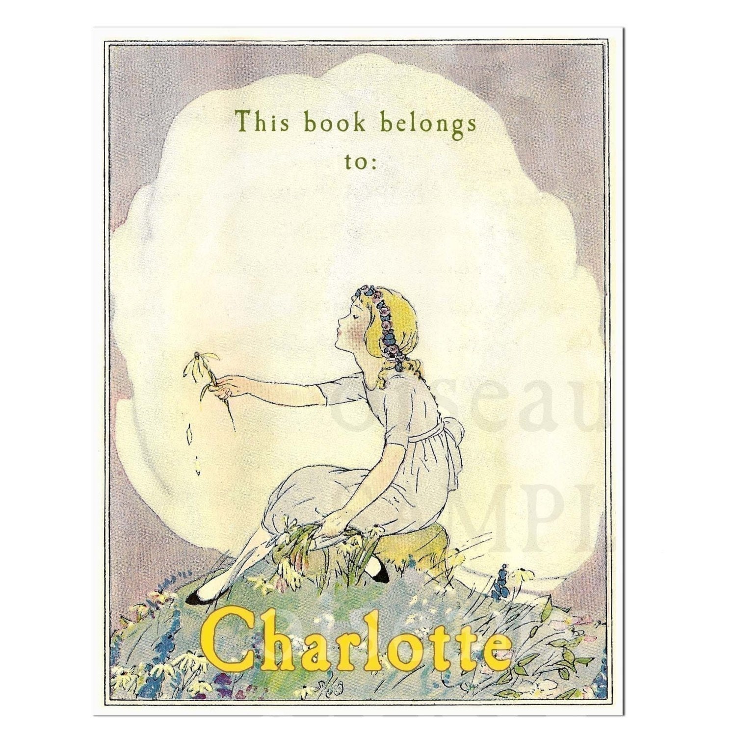 Vintage Bookplates - Day Dreamer - Personalized