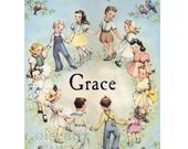 Ring Around the Rosie Personalized Vintage Bookplates - The Perfect Teacher Gift