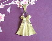Silver Origami Party Dress Pendant