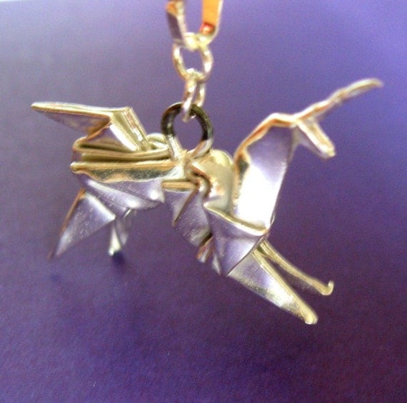 Silver Origami Unicorn Pendant - Blade Runner
