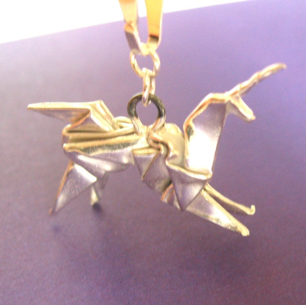 Silver Origami Unicorn Pendant - Blade Runner