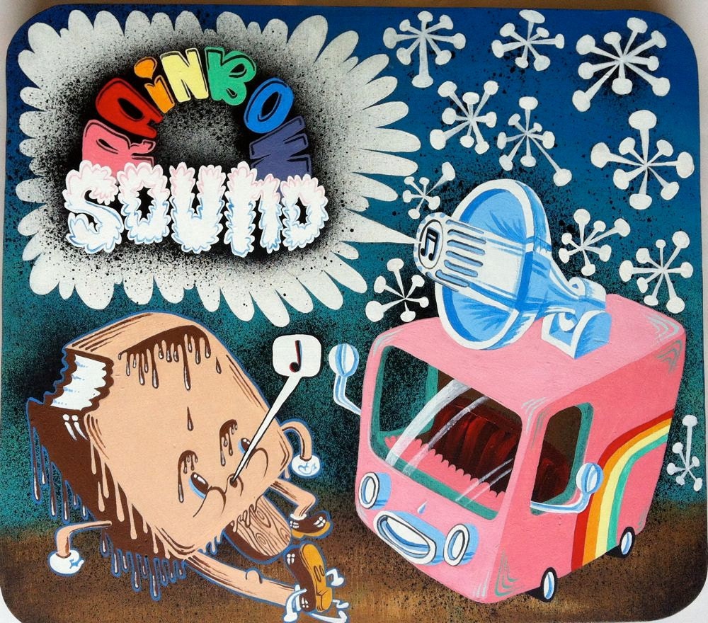 Rainbow Sound ice cream truck and ice cream man