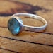 labradorite ring solitaire stacking ring sterling silver hammered band Custom made