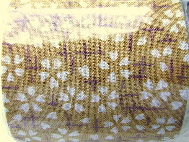Japanese Fabric Tape Mustard Yellow Cherry Blossoms