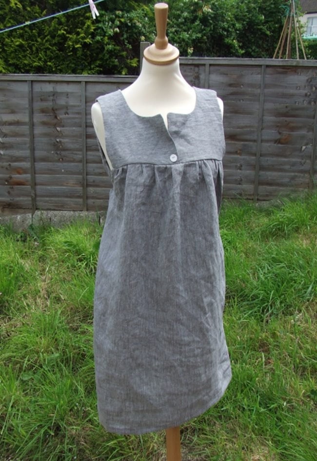 Lauren Grey Linen Dress size S Reserved for keylimecat
