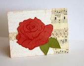 Cream and Pink Rose Greeting Card "My love is like a rose"