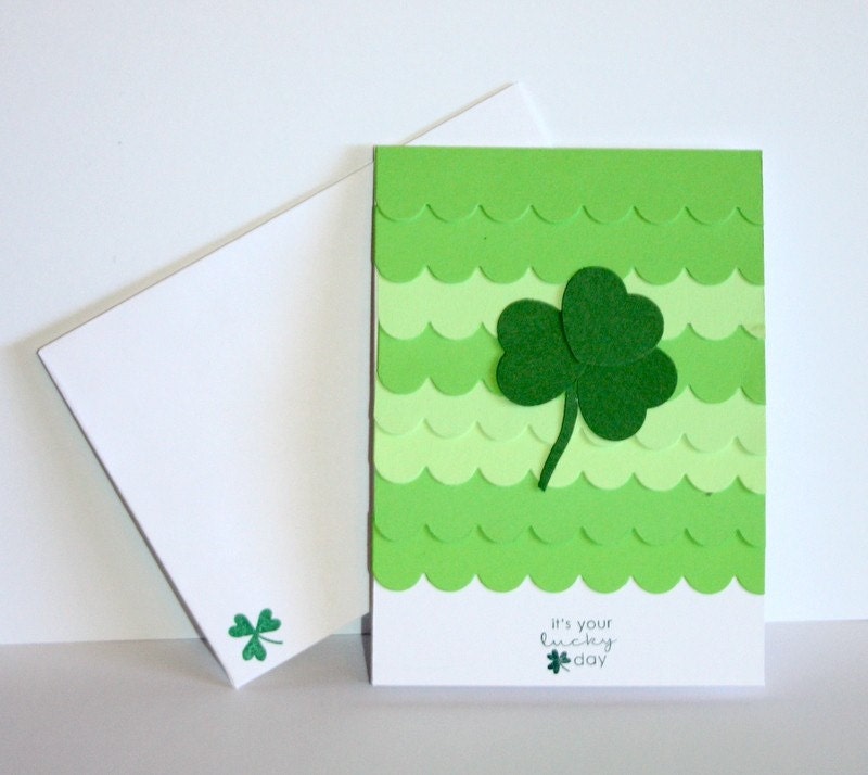 Green Scallped St. Patrick's Day Shamrock Card