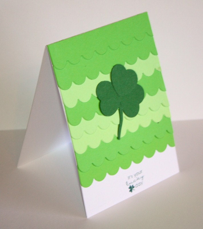 Green Scallped St. Patrick's Day Shamrock Card