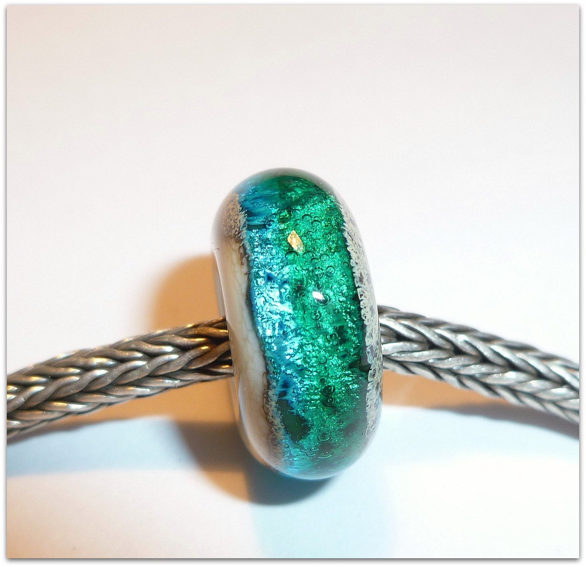 Luccicare Lampwork Bead - Lined with Sterling Silver - ONLY FITS TROLL