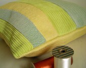 Striped Decorative Pillow Cover - Cushion Cover - Lemons and Limes - Green - Yellow - 20" x 20"