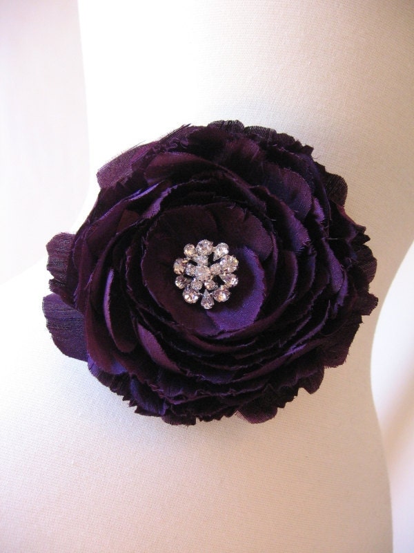 Ava Silk Rose Modern Vintage Flower Hair Clip - Custom Made to Order Wedding Gown Accessory