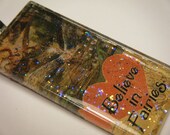 Believe In Fairies - glass tile pendant