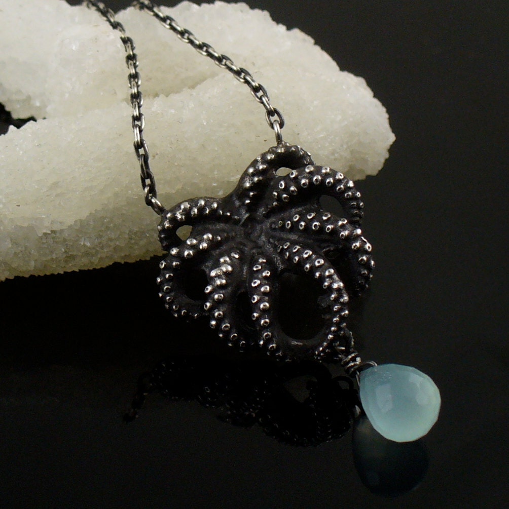 SALE - Octopus Pendant - Chalcedony