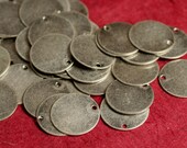 Antique silver stamping blank disc dangle 12mm in diameter, 18 pcs (item ID F1954FY)