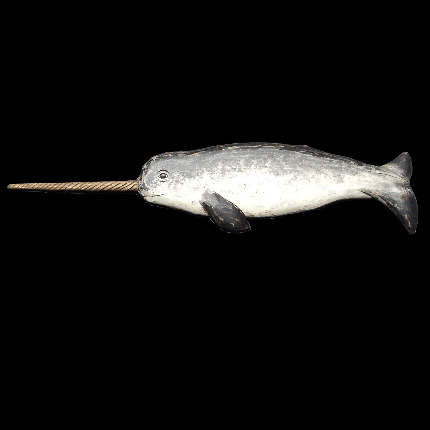 Whales, Narwhal 3 ft. Hand Carved by Gary Borgnis