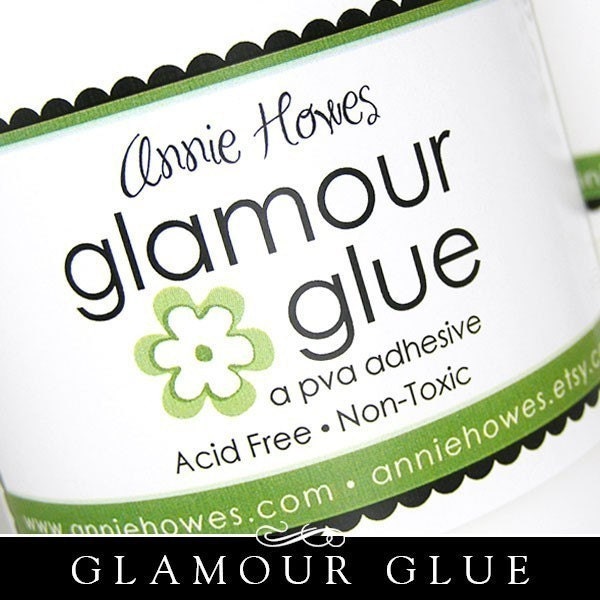 PINT Size  Bottle of Glamour Glue Archival PVA Adhesive. Dries Clear and Flexible. Made in USA.