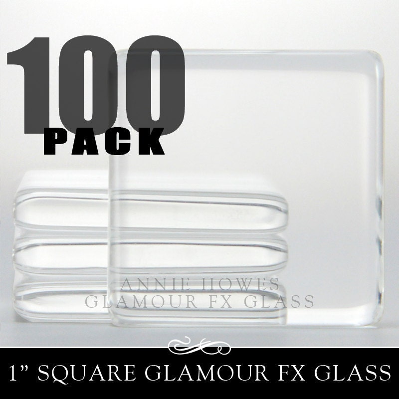 1 in clear glass tiles. Clear Square Glass Tiles for Pendants and Magnets. 100 Pack. Glamour FX Glass is an Annie Howes Exclusive.