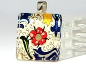 Make 6 Square Glass Pendants with Gorgeous Florentine Papers. Deluxe DIY kit with supplies and Glamour FX Glass.