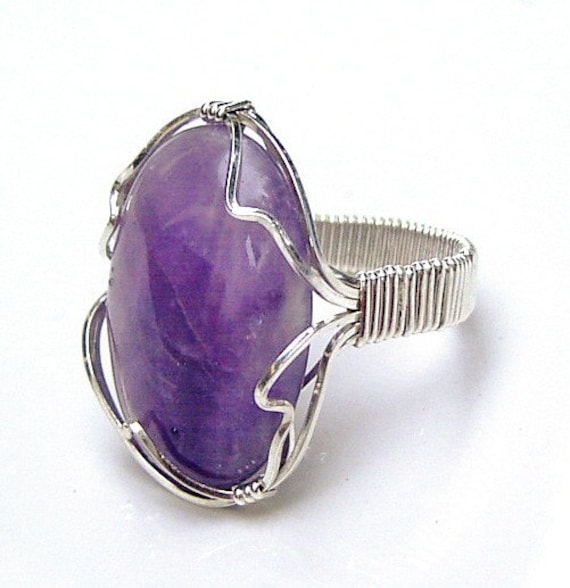 Amethsyt and Sterling Ring