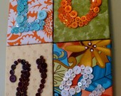 Wall Art, Button Art, Nursery Letter Art, LOVE Button Wall Hanging, You Choose Colors and Size by Letter Perfect Designs