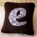 Personalized Pillow Button Letter E -- Lavender Button Monogram 14"x14" -- Insert Included
