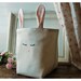 White blue pink box Linen Bunny Rabbit diaper caddy personalized bin basket Shabby chic Organizer Storage Embroidery tagt team Gift Wrap