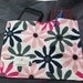 Tote Pink Gray and White Flowers - Shoulder Bag