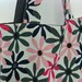Tote Pink Gray and White Flowers - Shoulder Bag